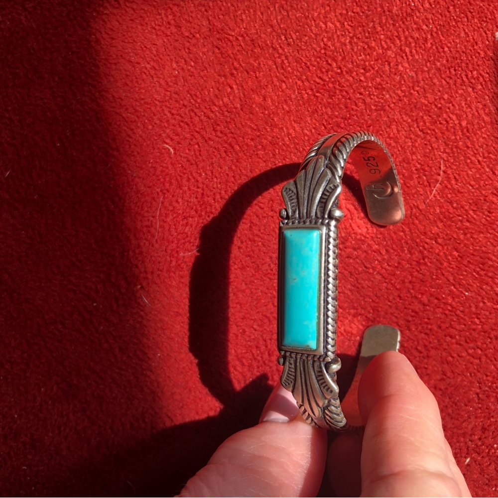 Carolyn Pollack Relios turquoise & sterling cuff - Picture 1 of 10